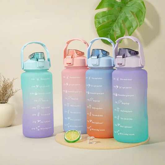2L Large Capacity Water Bottle with Straw
